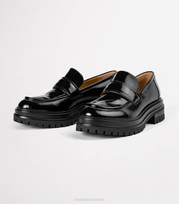 Slipper| de Tony Bianco Frauen Wiz Freizeitschuhe Schwarz hochglänzend 4624580